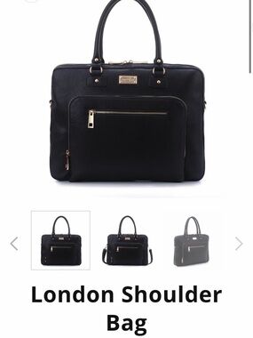 London Shoulder Bag - Black Leather Briefcase